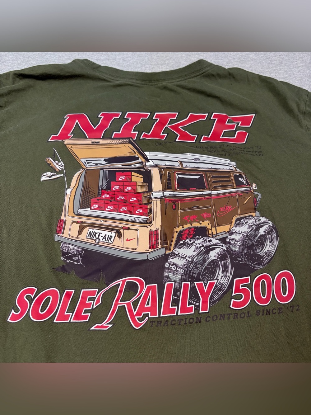 Nike Graphic Tee Short Sleeve T-Shirt Sole Rally 500 Men’s XL Forest Green